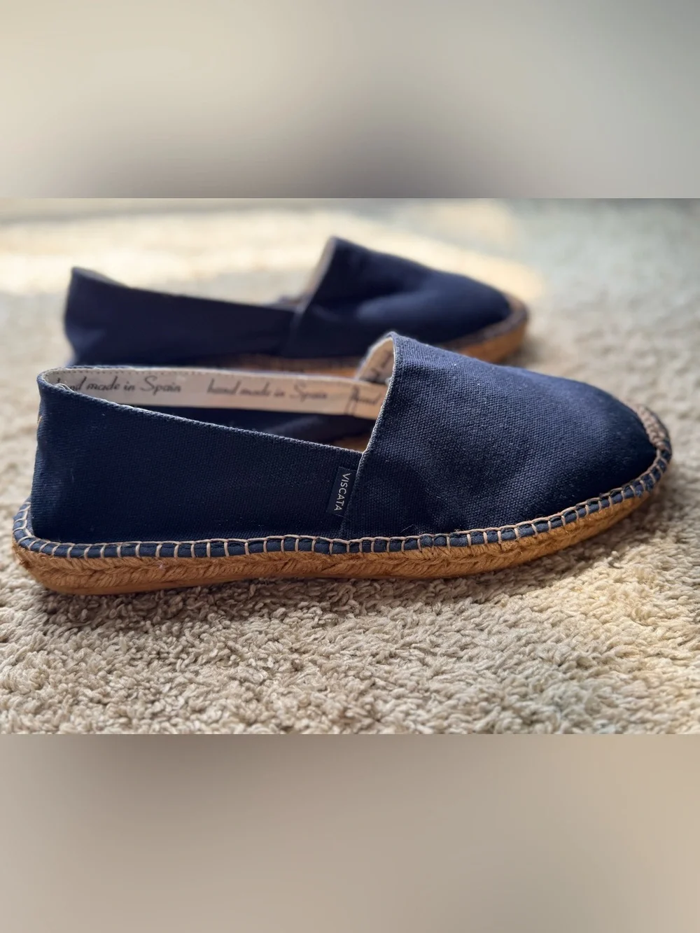 VISCATA Barcelona Men’s Navy Canvas Espadrille Slip-On Shoes Size 11